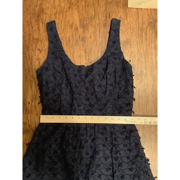 Vineyard Vines Womens Dress Linen Lined Navy Blue Embroidered Size 2 Fitted - Picture 12 of 12
